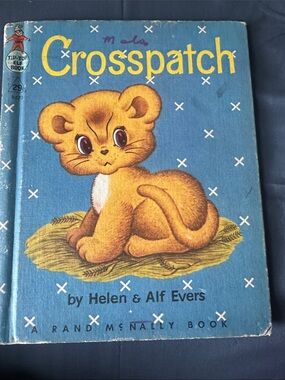 Crosspatch Vintage Children's Book Blue Cover with Cute Kitten